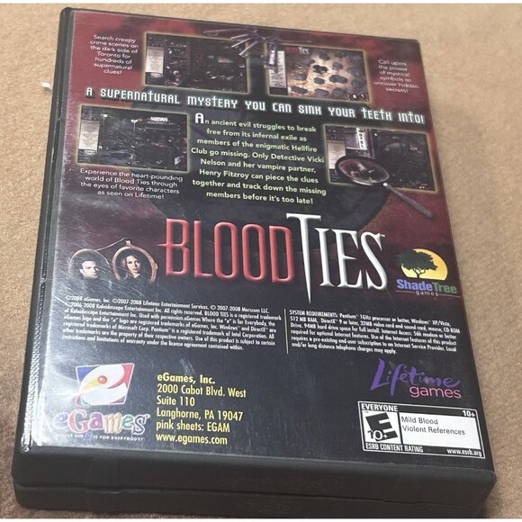 Blood Ties A Hidden Object Game with Bite PC, 2008 Mint game - Picture 3 of 5